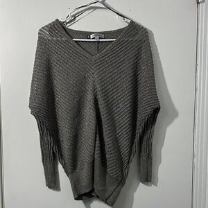 Jennifer Lopez Gray V-Neck Sweater